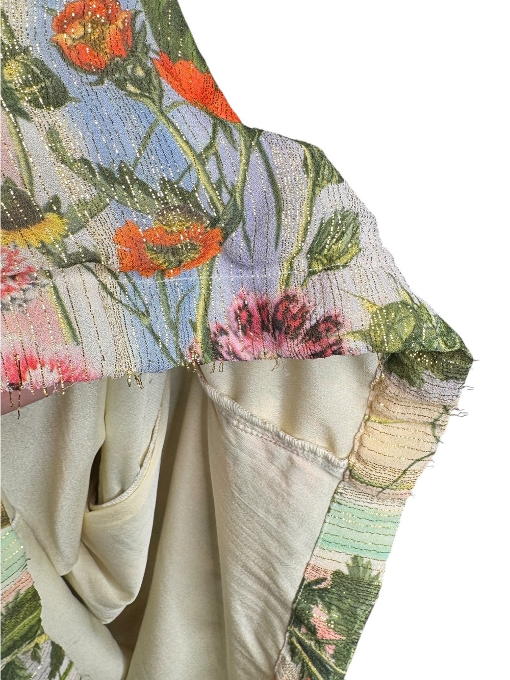Just Bellina Wide Leg Ava Bolero Multicolored Floral Metallic Pants Small Beach - Picture 9 of 15